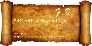 Füsüs Domitilla névjegykártya